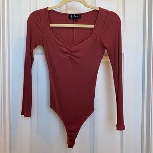 Lulus Haleigh Mrasala Ribbed Long Sleeve Bodysuit